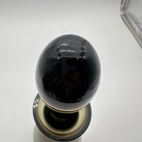 Vtg Moody Czech Bohemia Smokey Glass Decanter Gold Trim 11” carafe Green Gray - Picture 8 of 16